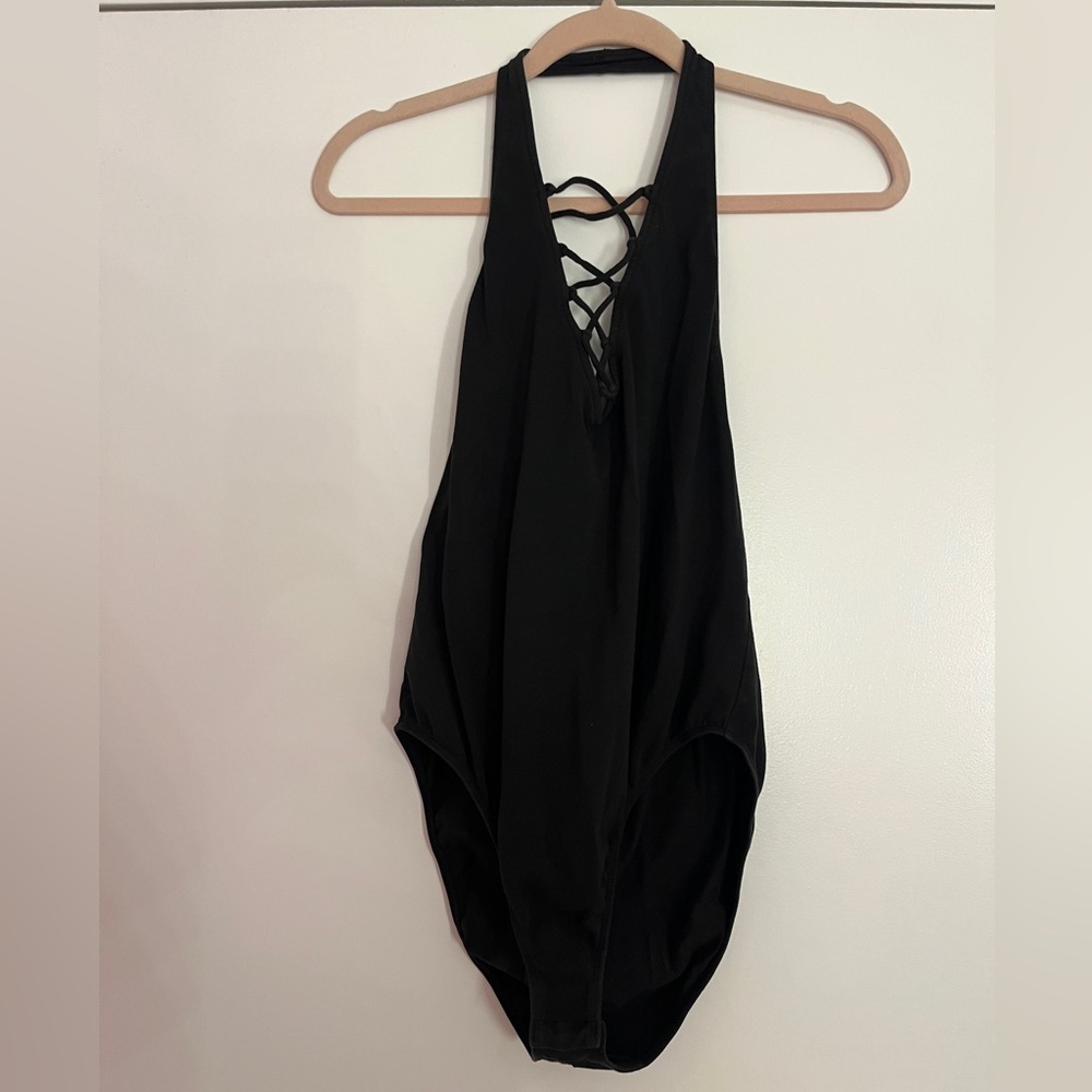 Victorias Secret Halter Neck Lace Up Bodysuit